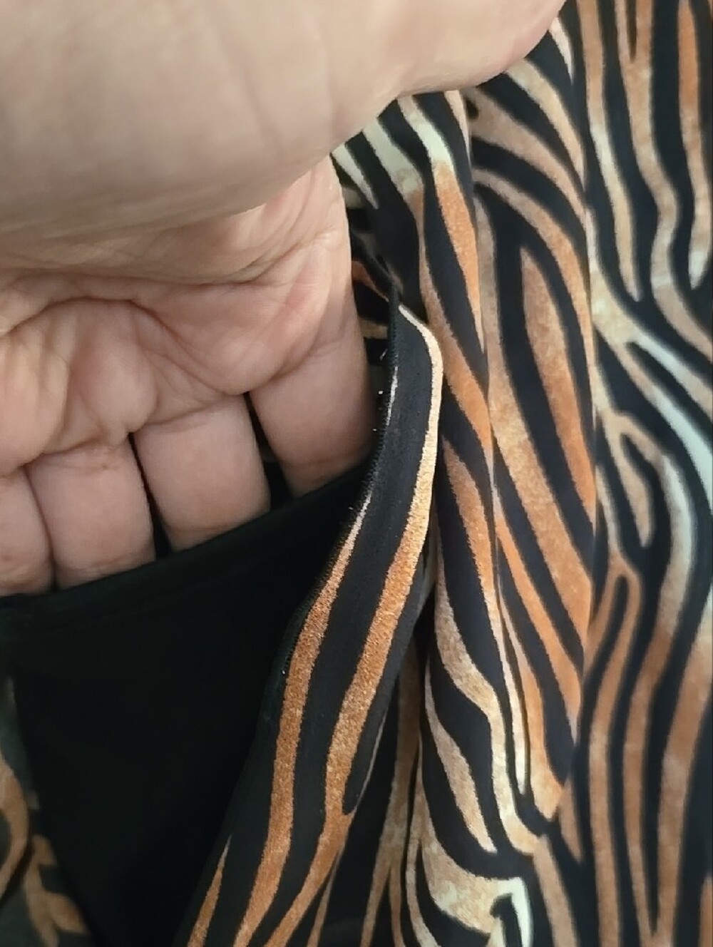 Multiples Black and Brown Mix Animal-Print Layered Hem Short Sleeve Tunic - Picture 10 of 12